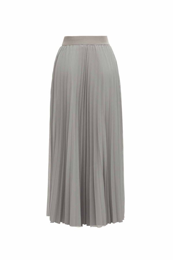 Plain Color Pleated Chiffon Skirt - 7