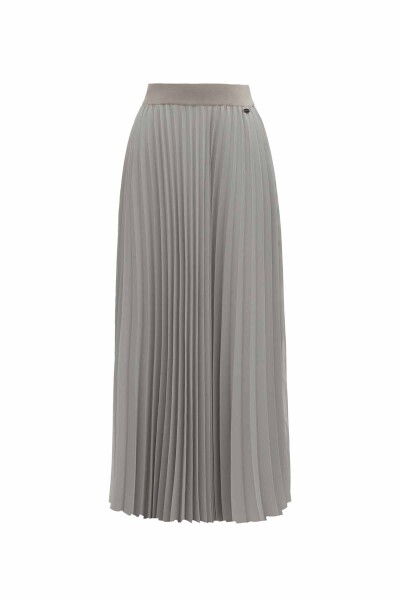 Plain Color Pleated Chiffon Skirt - 8