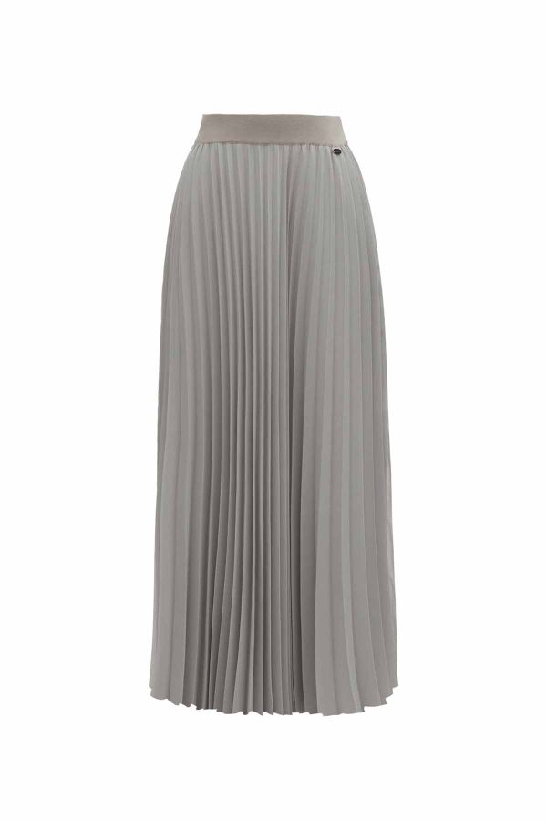 Plain Color Pleated Chiffon Skirt - 8