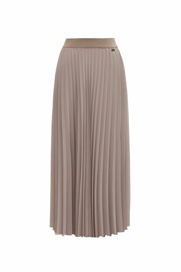 Plain Color Pleated Chiffon Skirt - 11