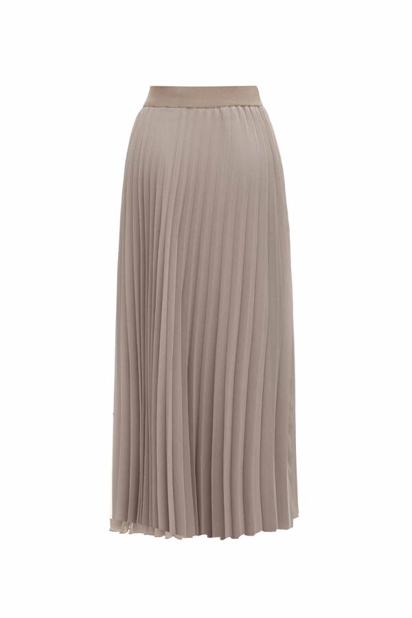 Plain Color Pleated Chiffon Skirt - 12