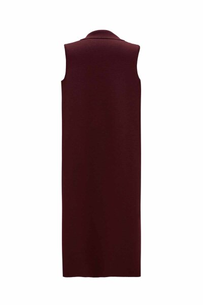 Pocket Detailed Burgundy Knit Vest - MISS DALIDA (1)