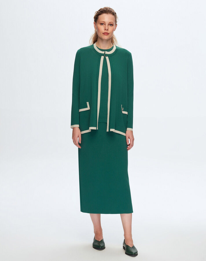 T24K-9039 Elegant Cardigan with Pocket Flap - 2