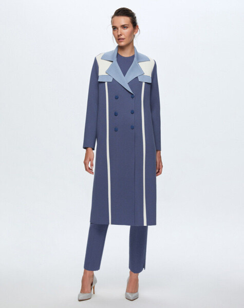 T24K-9005 Long Knitted Cardigan with Pocket Flap - 3