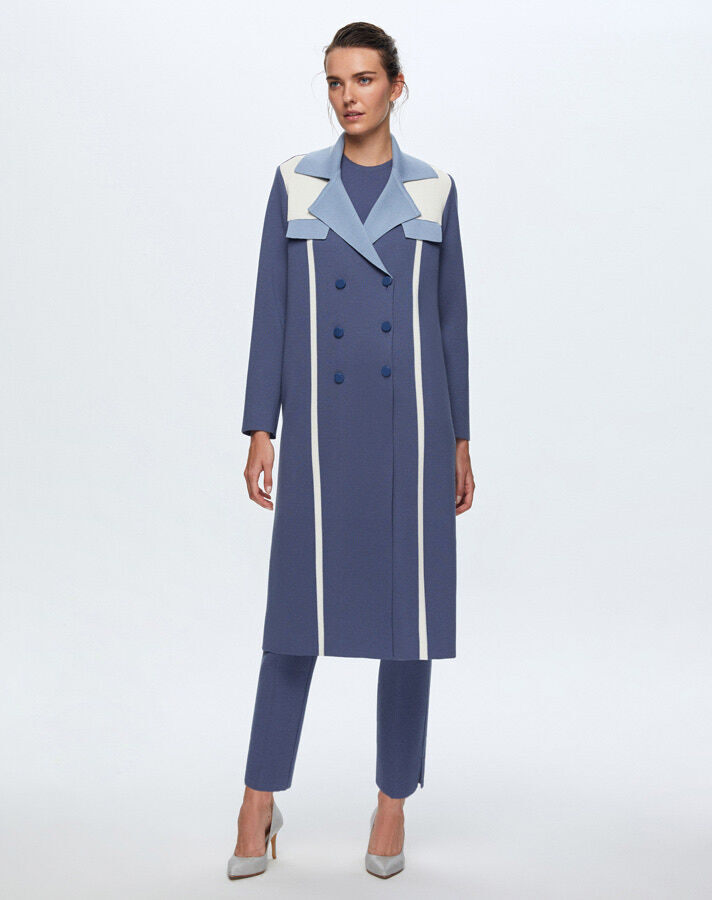T24K-9005 Long Knitted Cardigan with Pocket Flap - 3