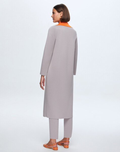 T24K-9005 Long Knitted Cardigan with Pocket Flap - 6