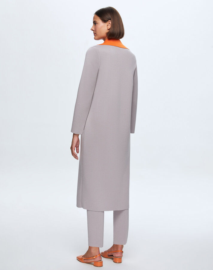 T24K-9005 Long Knitted Cardigan with Pocket Flap - 6