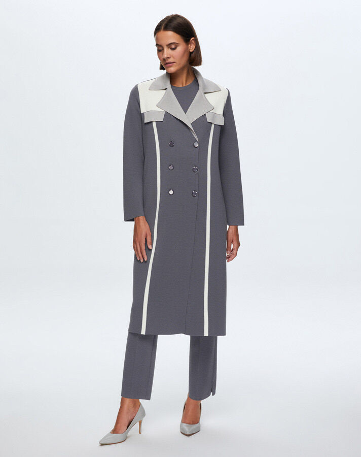 T24K-9005 Long Knitted Cardigan with Pocket Flap - 7