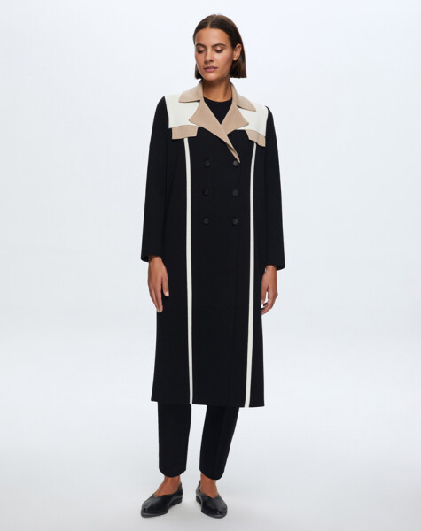 T24K-9005 Long Knitted Cardigan with Pocket Flap - 9