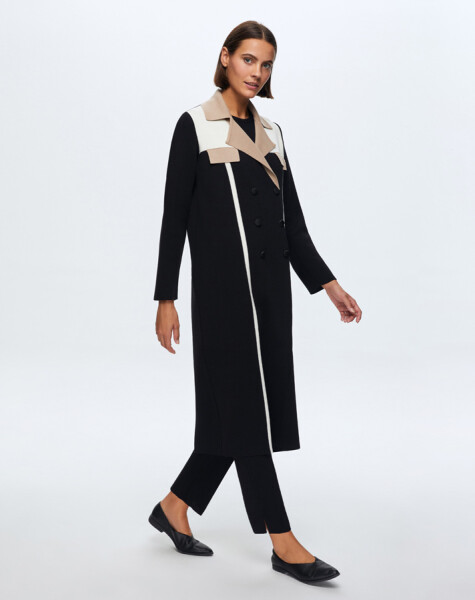 T24K-9005 Long Knitted Cardigan with Pocket Flap - 10