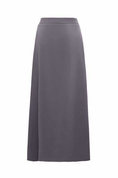 Pocketed Grey Cupro Skirt 
