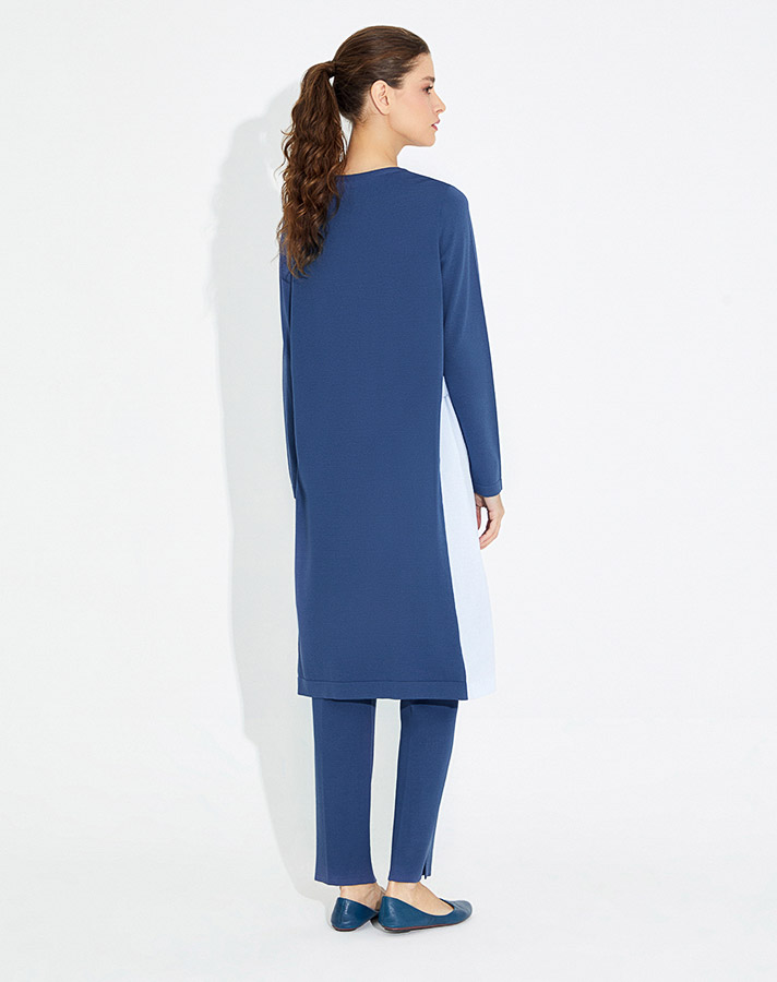 T23Y-6016 Poplin Knitwear Long Tunic - 2