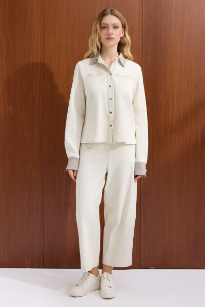 Rahat Kesim Basic Pantolon Ekru 