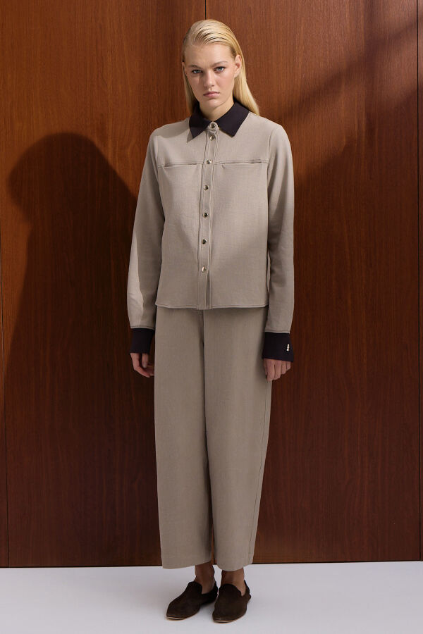 Rahat Kesim Basic Pantolon Stone - 1