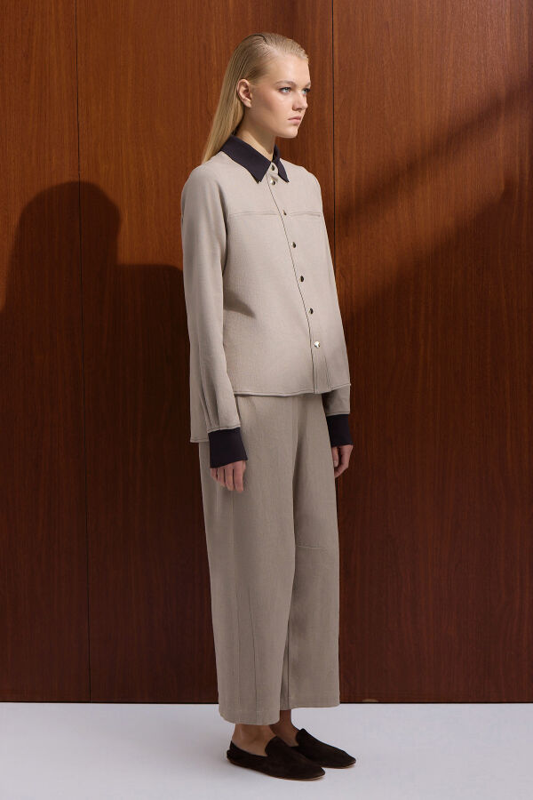 Rahat Kesim Basic Pantolon Stone - 2