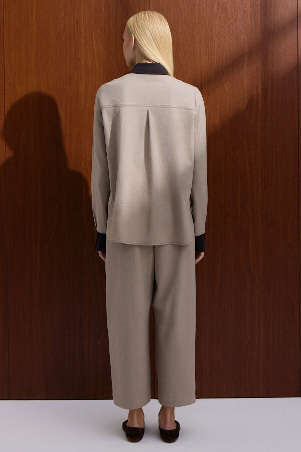 Rahat Kesim Basic Pantolon Stone - 3