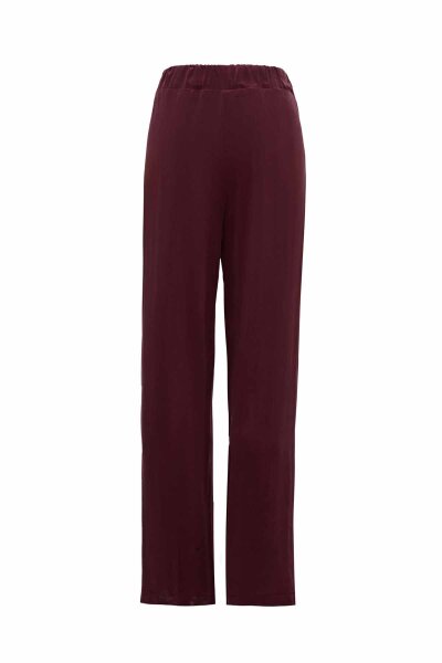 T26K-7002 Rahat Kesim Cupro Pantolon PLUM - MISS DALIDA