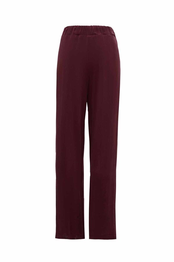 T26K-7002 Rahat Kesim Cupro Pantolon PLUM - 2