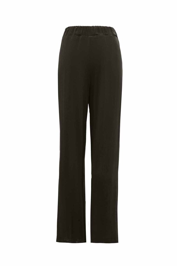 T26K-7002 Rahat Kesim Cupro Pantolon KHAKİ - 1