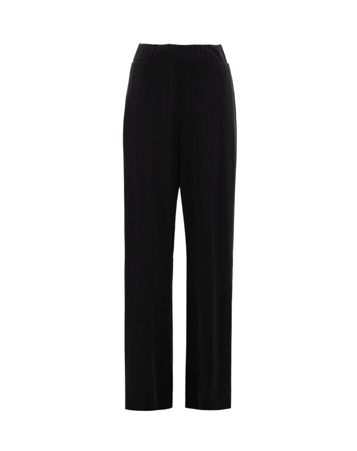 T26K-7002 Rahat Kesim Cupro Pantolon BLACK - 2