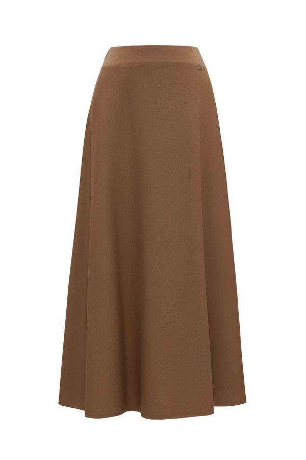 Relax Fit Knit Camel Skirt - 1