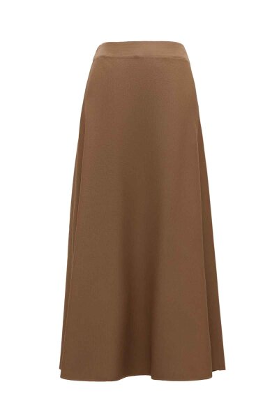 Relax Fit Knit Camel Skirt - 2