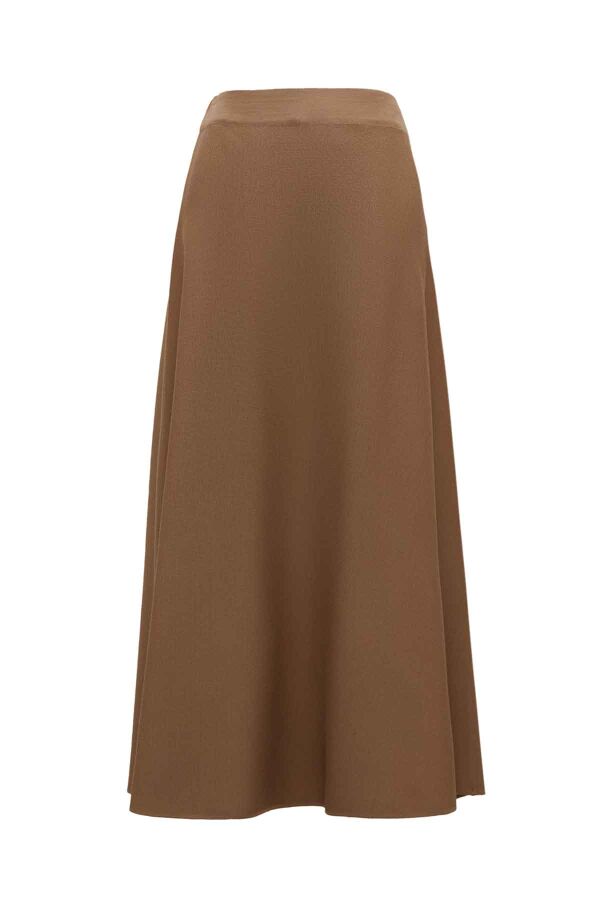 Relax Fit Knit Camel Skirt - 2