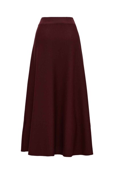 Relax Fit Knit Dark Burgundy Skirt - 1