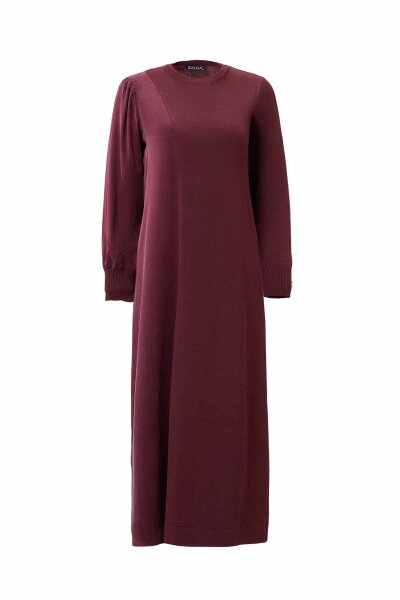 Relaxed Fit Knit Mantle Burgundy Dress - MISS DALIDA