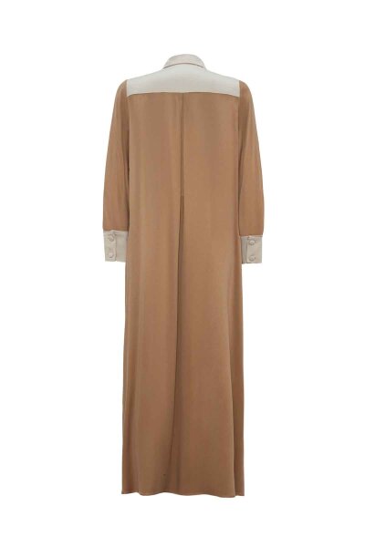 Relaxed Fit Knitted Cupro Camel Dress - 2