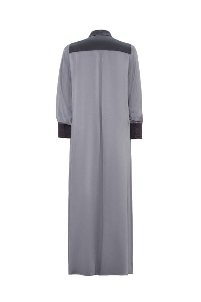 Relaxed Fit Knitted Cupro Grey Dress - 2