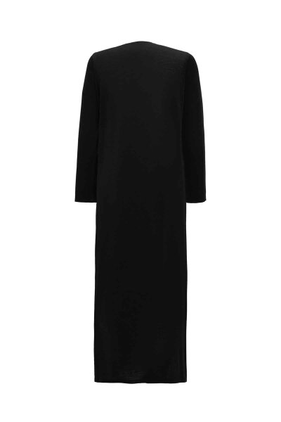 Relaxed Fit Round Neck Black Dress - 2