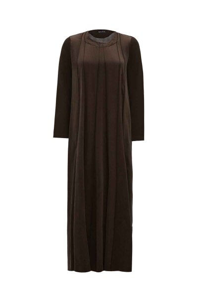 Relaxed Fit Round Neck Brown Dress 