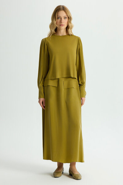 Cupro Skirt with Pocket Detail 