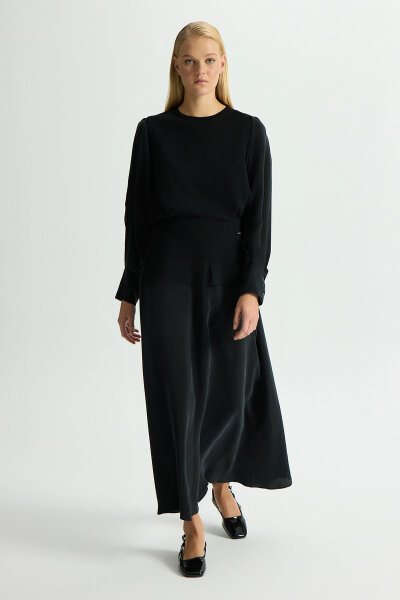 Cupro Skirt with Pocket Detail - 2