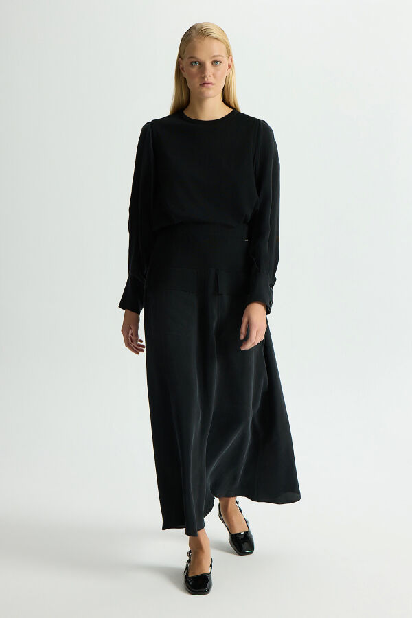 Cupro Skirt with Pocket Detail - 2