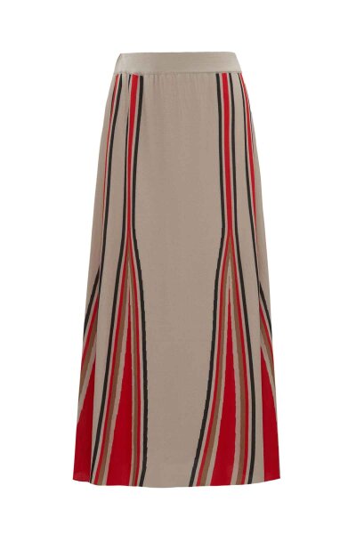 T26K-2012 Renkli Şeritli Triko Etek ELSA-STONE 