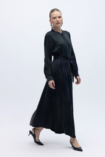 Renkli Uzun Kuşaklı Kap Lacivert - 2