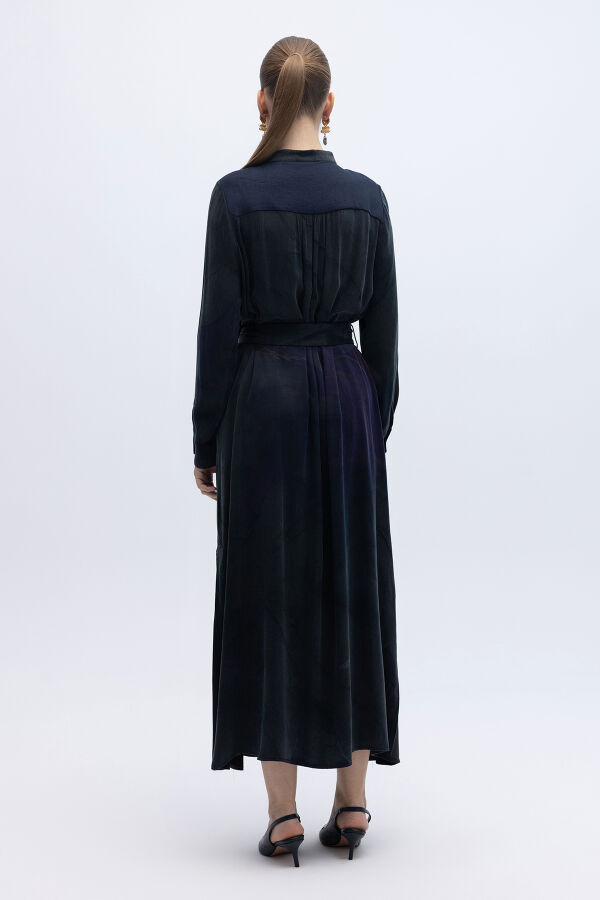 Renkli Uzun Kuşaklı Kap Lacivert - 4