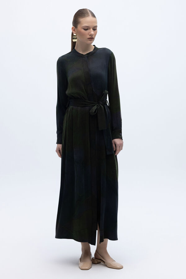 Renkli Uzun Kuşaklı Kap Haki - 1