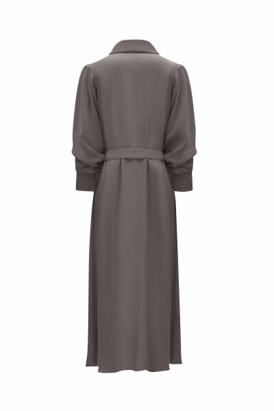 Rib Detailed Shawl Collar Cape - 8