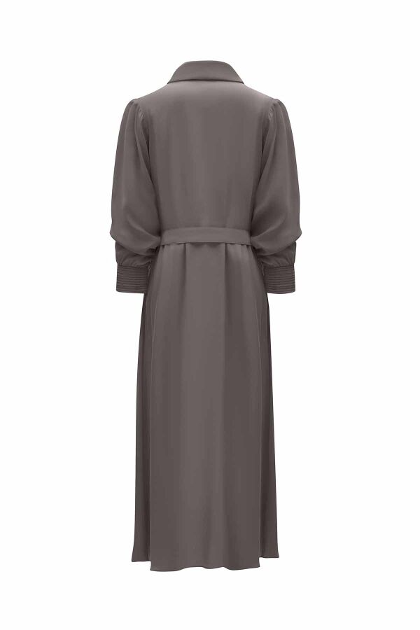 Rib Detailed Shawl Collar Cape - 8