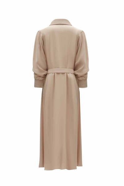 Rib Detailed Shawl Collar Cape - 3