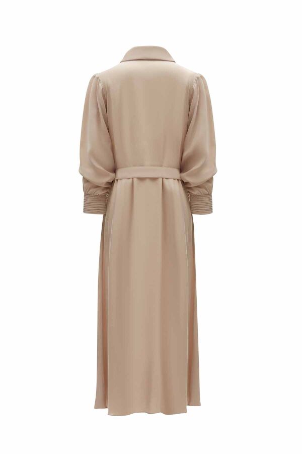 Rib Detailed Shawl Collar Cape - 3