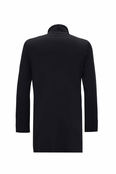 Ribbed Knit Turtleneck Black Tunic - 2