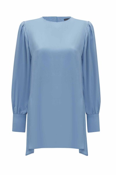 Round Collar Classic Cut Cupro Tunic - 6