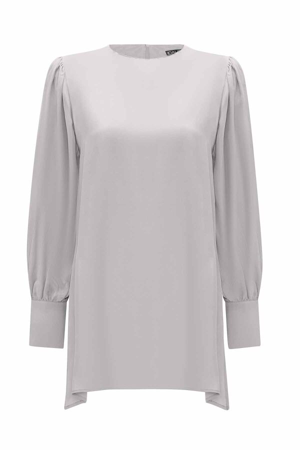 Round Collar Classic Cut Cupro Tunic - 8