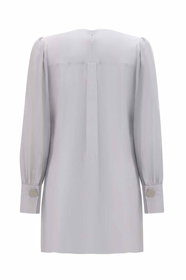 Round Collar Classic Cut Cupro Tunic - 9