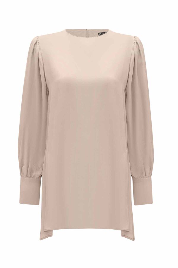 Round Collar Classic Cut Cupro Tunic - 12