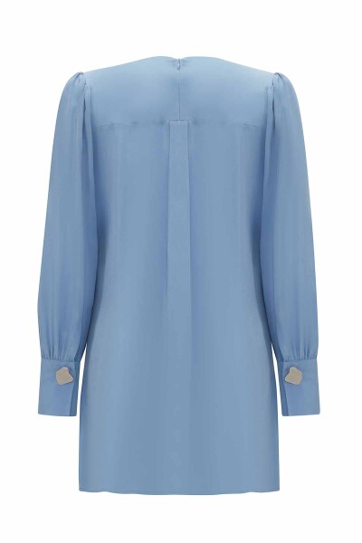 Round Collar Classic Cut Cupro Tunic - 7